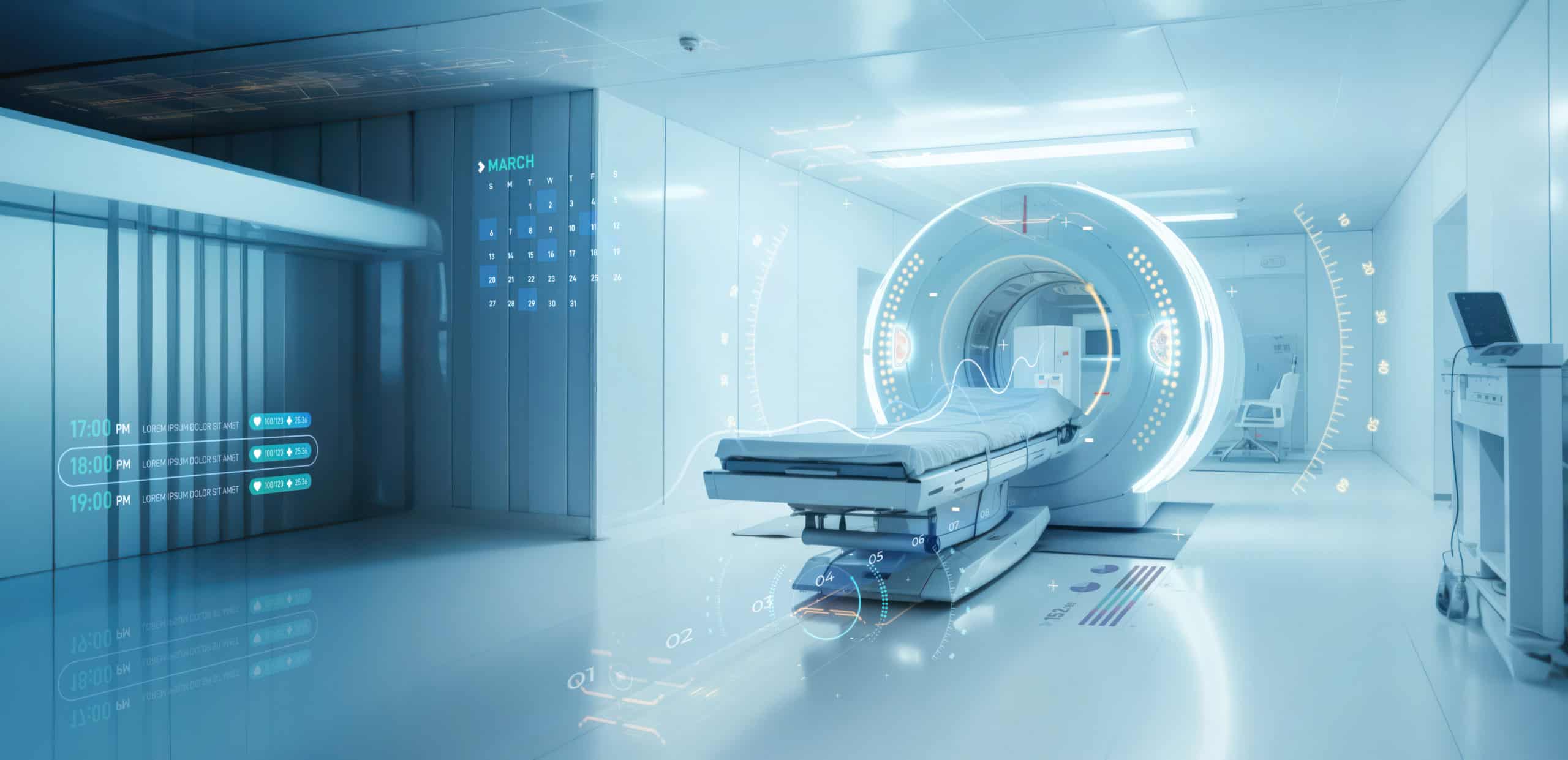 High-tech PET-CT scanner at The Christie PET-CT Academy, advanced imaging equipment for cancer diagnosis and research in a modern medical facility.